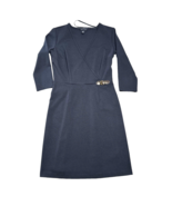 Tommy Hilfiger Womens 3/4 Sleeve Navy Dress Faux Wrap Leather Buckle Sma... - $12.49