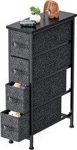 Pipishell Fabric Dresser, Narrow Vertical Dresser Chest Storage Tower, Black - £51.95 GBP