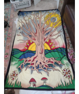 Mushroom tapestries trippy tapestry psychedelic Tree of Life Sun Cotton ... - $31.50 CAD