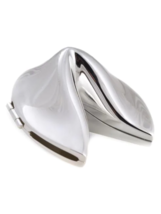Bey-Berk Silver Plated Chinese Fortune Cookie with Hinge Storage Case - $24.95