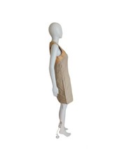 Derek Lam Tan Beige Linen Leather Sheath Dress Size 4 - £76.13 GBP