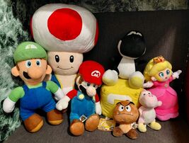 Super Mario Bros Nintendo PEACH TOAD MARIO Plush &amp; Backpack 9pc Lot - $346.50