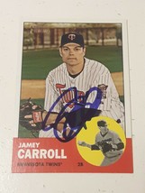 Jamey Carroll Minnesota Twins 2012 Topps Heritage Autograph Card #80 READ DESCR - $4.94