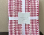 Rachel Zoe Valentines Day Pink White Hearts Plaid Tablecloth 60”x 120” Love - $44.99