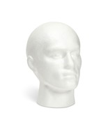 Male Foam Head Form, Mannequin Display For Masks, Hats, Wigs (White, 9X1... - £28.60 GBP