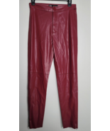 Zara Womens Faux Leather Burgundy Red High Rise Pants Zip Ankles Size M NEW - £26.14 GBP
