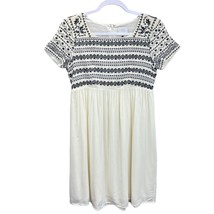 HD in Paris Babydoll Dress Cream Size S Anthropologie Embroidered Short ... - £30.10 GBP