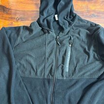 New Balance Men's Black Zip Fleece Jacket Size L Hooded Full Zip Casual - $38.71