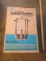 Retro 30 Cup Westmark Coffee Maker Urn Percolator With Box Aluminum West Bend - £30.75 GBP