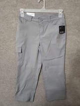 Eddie Bauer Tech Capri Pants Womens 2 Ash Gray Cargo Nylon Stretch Upf 50+ New - £26.96 GBP