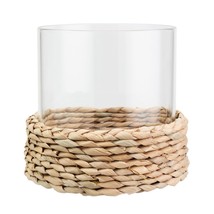 Decorative Hyacinth Hurricane Pillar Candle Holder, Brown - $538.05 MXN