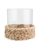 Decorative Hyacinth Hurricane Pillar Candle Holder, Brown - $538.05 MXN