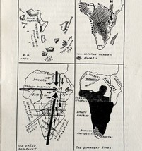 1932 Africa History Van Loon Interpretive Map Art Print Malaria War  - £27.64 GBP