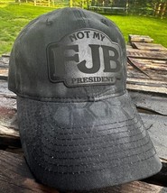 FJB Trump 2024 Blackout Leather Badge Hat w/ Side Flag Adjustable Hat Tr... - $24.74