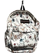 Jansport Superbreak Plus White Floral Print 16.5&quot; x 12.5&quot; x 5.5&quot; EUC - $378.55 MXN