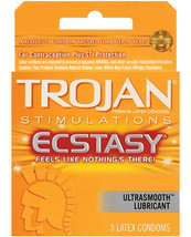 Trojan Ultra Ribbed Ecstasy Condoms - Box of 3 - £9.03 GBP