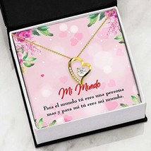 Mi Mundo CZ Love Heart Pendant 18k Gold or Stainless Steel 18&quot; Necklace - £43.48 GBP