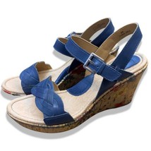 BRAND NEW B.O.C. By Born Women&#39;s Blue Ankle Strap Wedge Sandals Heels Le... - $354.15 MXN