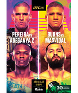 UFC 287 Poster Pereira VS Adesanya 2 MMA Event Fight Card Size 11x17&quot; - ... - £9.57 GBP+