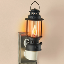 Night Light Lantern with Flickering Flame Lighted Indoor Lighting Home Decor - £18.33 GBP