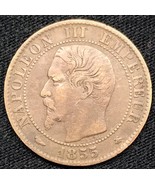 1855 BB France  5 Centimes Coin Strasbourg Mint - £8.56 GBP