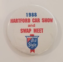 Hartford WI. Car Show &amp; Swap Meet 1988 Button Pin 2&quot; Heileman&#39;s Old Style Beer - £15.41 GBP