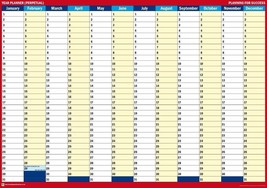 Perpetual Year Planner Calendar Office Glossy Poster A2 59cm x 42cm BLPA... - €6,80 EUR