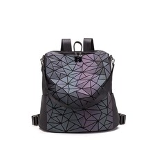 Y female backpack plaid sequin ladies casual backpack teenage holographic laser bagpack thumb200
