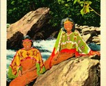 Vintage Linen Postcard Two Attractive Cherokee Maidens In Native Costume... - $3.91