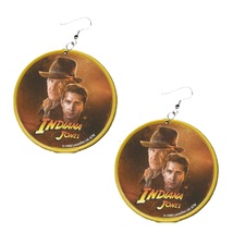 Funky Retro Indiana Jones Earrings Archaeology Action Super Hero Costume Jewelry - £5.44 GBP