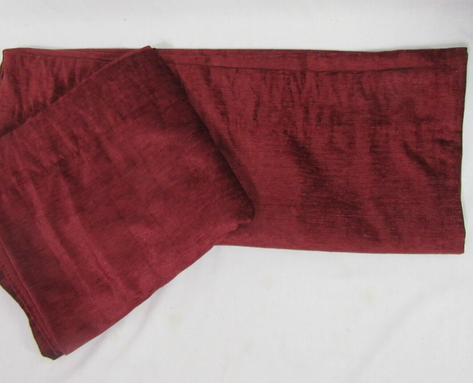 J Queen Solid Red Chenille 2-PC Rod Pocket Drapery Panel Set - $78.00