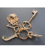 Juicy Couture Key Ring fob Purse Charm BIG Keys Crystal J keyhole Nwd - £61.53 GBP
