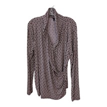 Ann Taylor Women’s XL Long Sleeve Blouse | Maroon Geometric Chain Print ... - $20.00