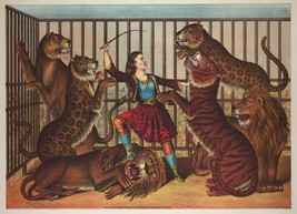 9504.Decoration Poster.Room Wall art.Home decor.Woman Wild Animal handler.Circus - £13.65 GBP+