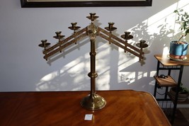 Vtg Benziger Bros New York Adjustable Brass Church Altar Candelabra 7 Candle #B - £189.41 GBP