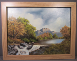 Original Oil Painting Canvas 9 x 12 &quot;DOWN STREAM&quot;  Artist Pat Keely Framed - £35.80 GBP