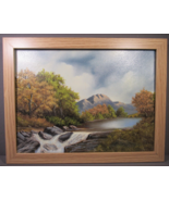 Original Oil Painting Canvas 9 x 12 &quot;DOWN STREAM&quot;  Artist Pat Keely Framed - £36.05 GBP