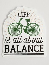Life is All About Balance Bicycle Multicolor Motivational Sticker Decal ... - $2.30