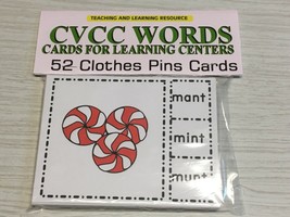 CVCC Words - Cards for Learning Center 52 Cards-Letters - Pre-k Teaching  - £8.62 GBP