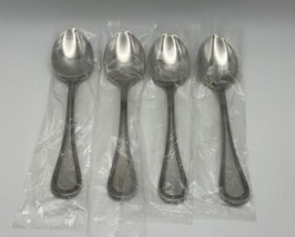 Set of 4 Towle 18/8 Stainless Steel BEADED ANTIQUE Place Spoons - £46.98 GBP