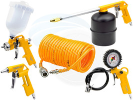 5pcs Air Tool Kit Hose Tire Inflator Fluid Dust Gun Hose Paint Spray - £40.35 GBP