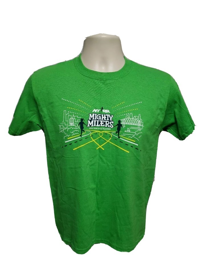 NYRR New York Road Runners Mighty Milers Run for Life Youth Medium Green... - $17.82