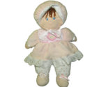 KIDS PREFERRED PINK BABY DOLL 13&quot; PLUSH STUFFED TOY BLUE EYES BROWN HAIR... - $9.00