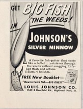 1952 Print Ad Johnson&#39;s Silver Minnow Fishing Lures Louis Highland Park,IL - $7.18