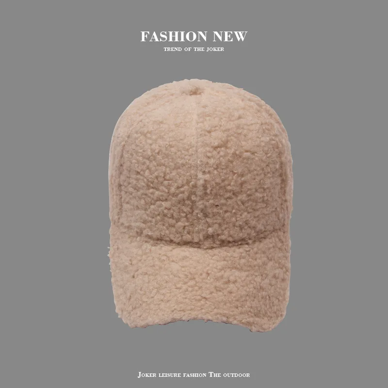 COKK Cap Women Winter Autumn Plush Baseball Cap Solid Color Korean Women Hat War - £84.63 GBP