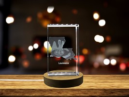 LED Base included | Louisiana 3D Engraved Crystal 3D Engraved Crystal Keepsake - £31.96 GBP+