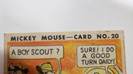 1935 Mickey Mouse Bubble Gum Card A Boy Scout Sure! # No 20 Walt Disney R89 1 - £298.91 GBP