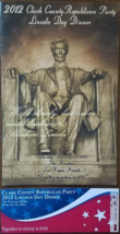 Clark Country Republican Party Lincoln Day Dinner Program 2012 - $6.95