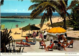 Nassau Bahamas Paradise Beach Palm Trees Ocean Continental Vintage Postcard - £7.56 GBP