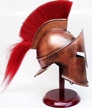 Medieval King Leonidas Helmet 300 Movie Spartan Greek Roman Helmet Wooden Stand - £50.52 GBP